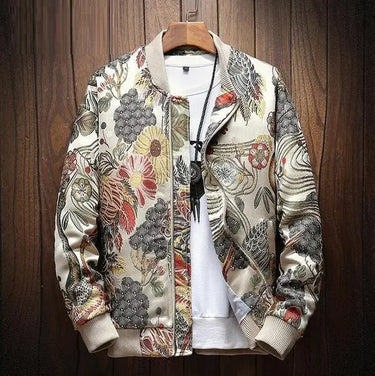 Japanese Crane Sukajan Bomber Jacket-Your Soul Place